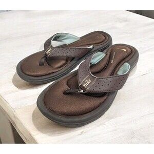 Nike Sandals Womens 8 Comfort Footbed Slip On Flip Flops Brown 354925-241